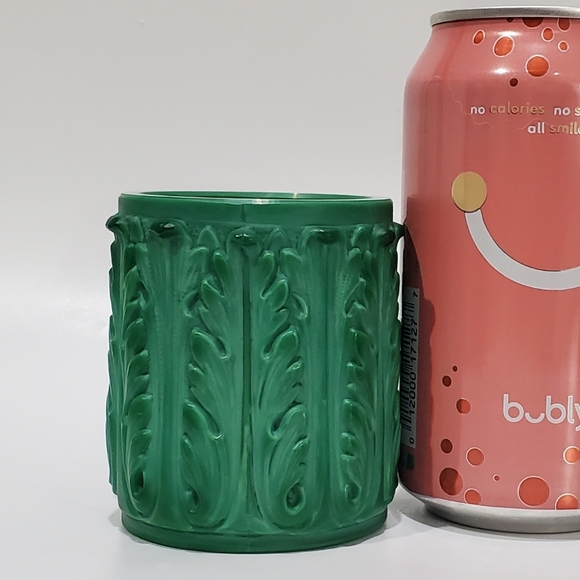 Vntg Malachite Glass Acanthus Leaf Cigarette Urn Cup Jar by Heinrich Hoffman - Picture 5 of 5